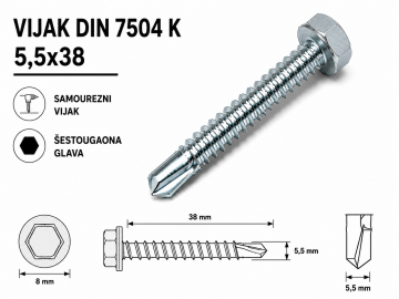 VIJAK DIN 7504 K 5,5x38